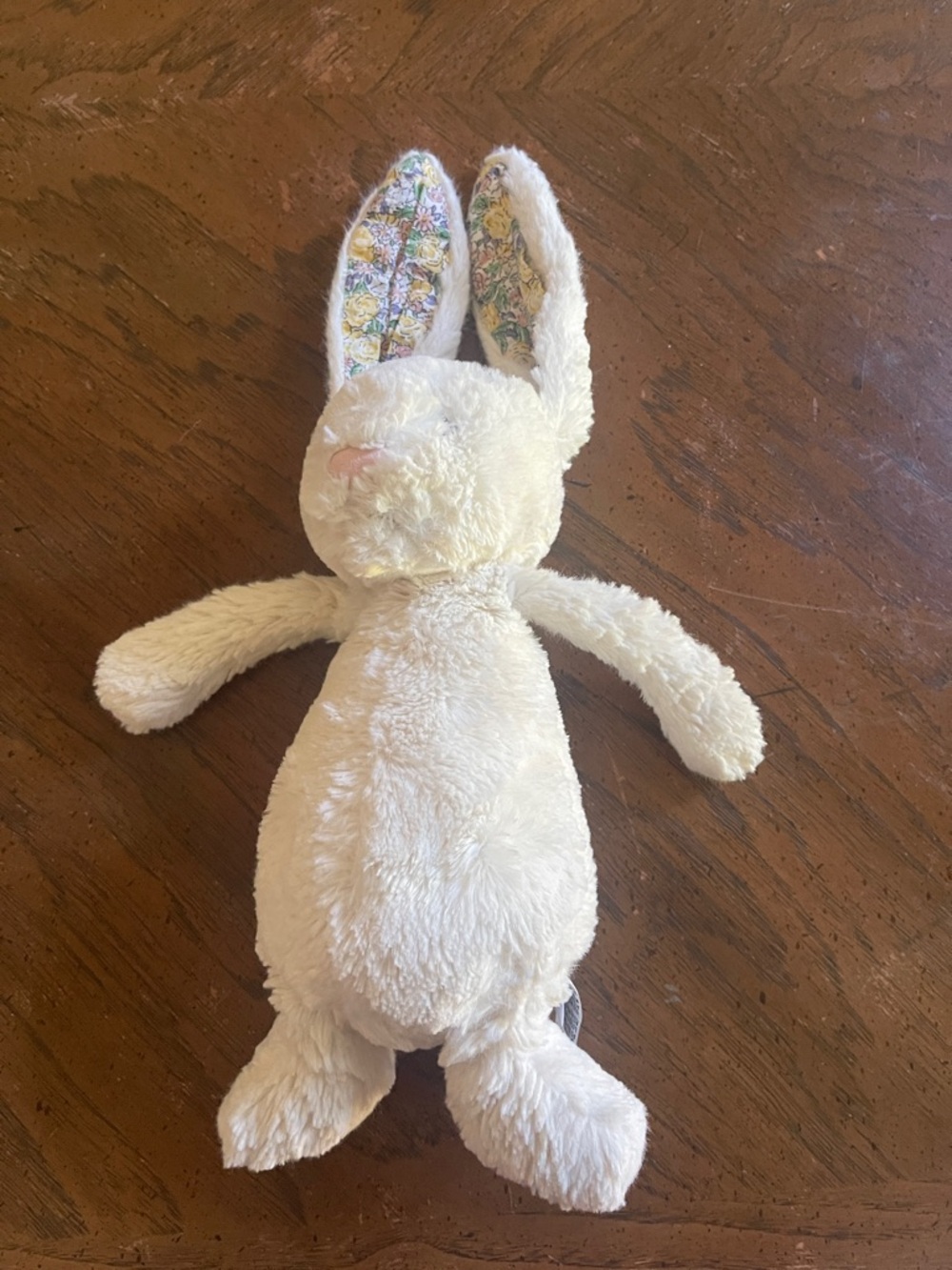 JellyCat Plush Bunny with Floral Lined Ears